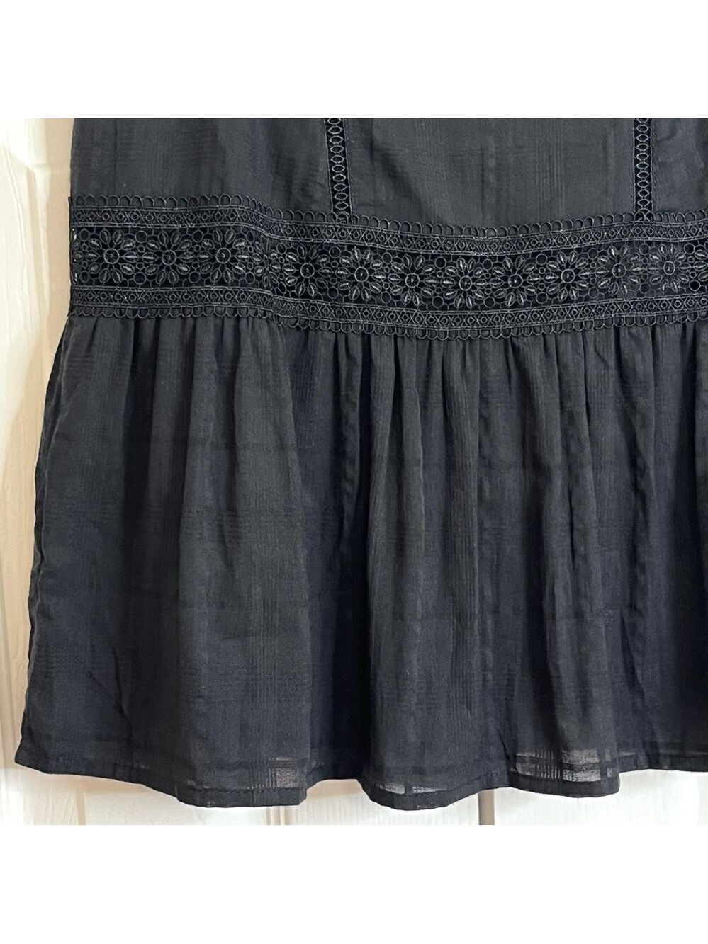 Free People Endless Rose Black Lace Mini Skirt Medium - Picture 6 of 11